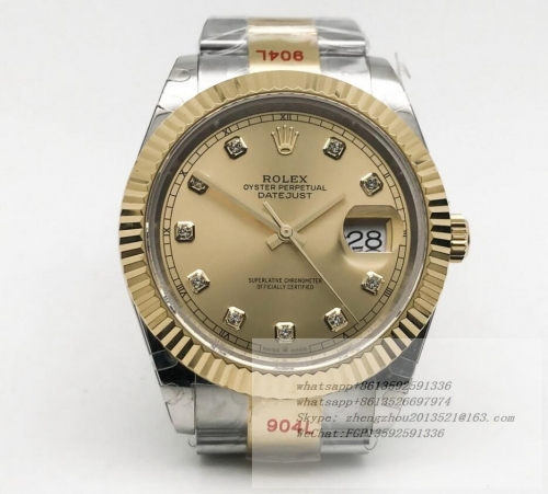 ROLEX R2DJ0462F - DJ2 41mm Oys Flt 904L YG/SS Gold/Dia GMF V2 VR3235