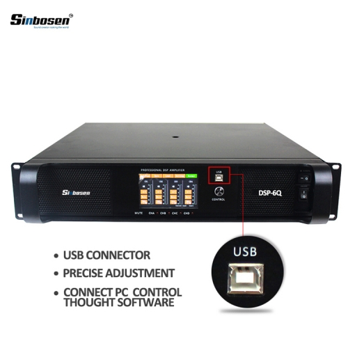 Sinbosen DSP6000Q 1300w amplificateur de puissance professionnel DSP à 4 canaux