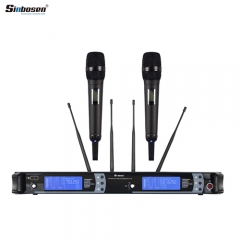 Micrófono inalámbrico profesional UHF de la gama UHF de Sinbosen SKM9000 2CH 100 metros