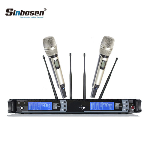 Micrófono inalámbrico de mano de oro Km del sistema de karaoke Skm9000 UHF Micrófono de estudio profesional
