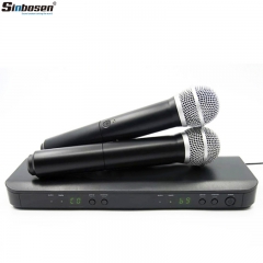 Microfone sem fio Sinbosen Professional L-88 / P-58 780-822 MHz Microfone UHF de palco para karaokê