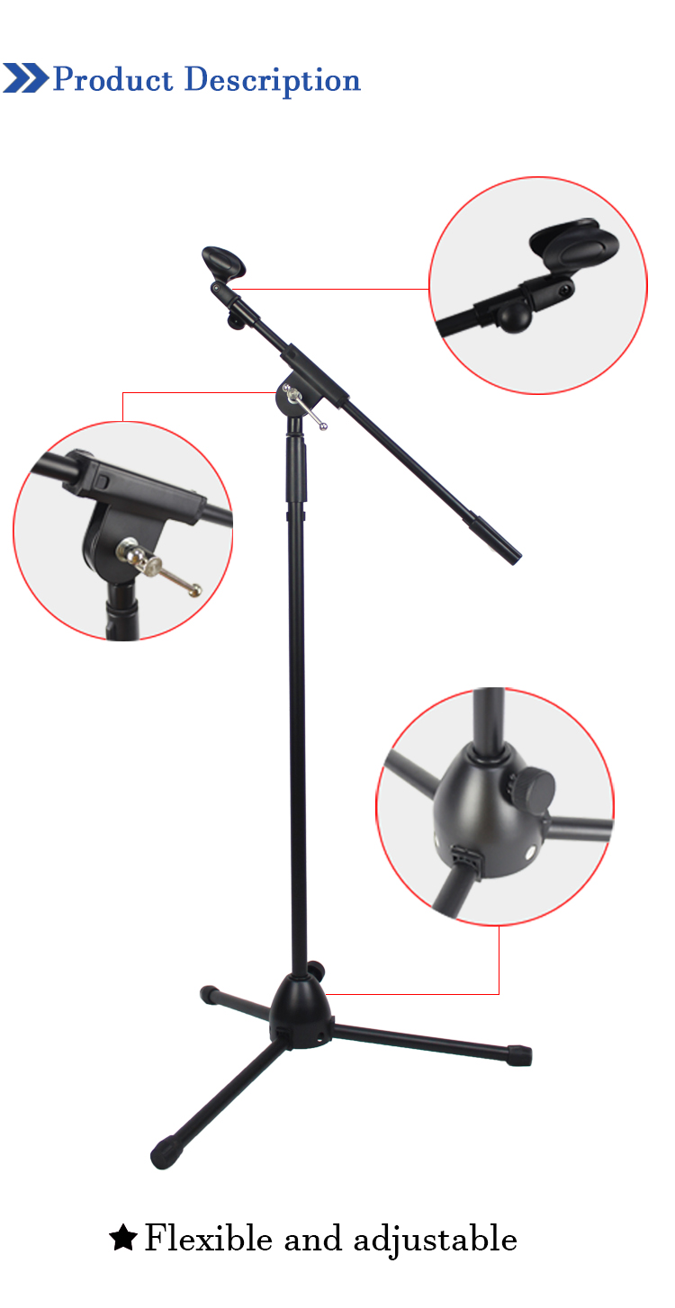 Soporte para micrófono, soporte ajustable para micrófono de karaoke para  cantar, soporte universal para el suelo desmontable con base redonda  pesada