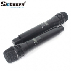 615MHz-655MHz Drahtloses Mikrofon Ad4d Professionelles Bühnen-Karaoke-Mikrofon mit 2 Handmikrofonen