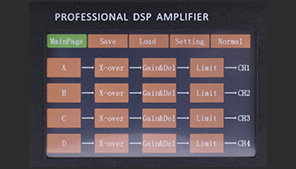 ¿Detalles de la interfaz de pantalla táctil del amplificador dsp?