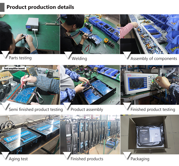Processus des détails de production de l'amplificateur de puissance du fabricant d'amplificateurs Sinbosen.
