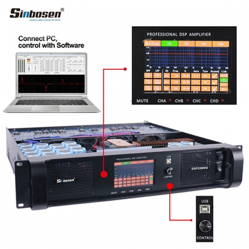 Amplificateur de puissance de module DSP à écran tactile Sinbosen DSP22000q amplificateur DSP professionnel