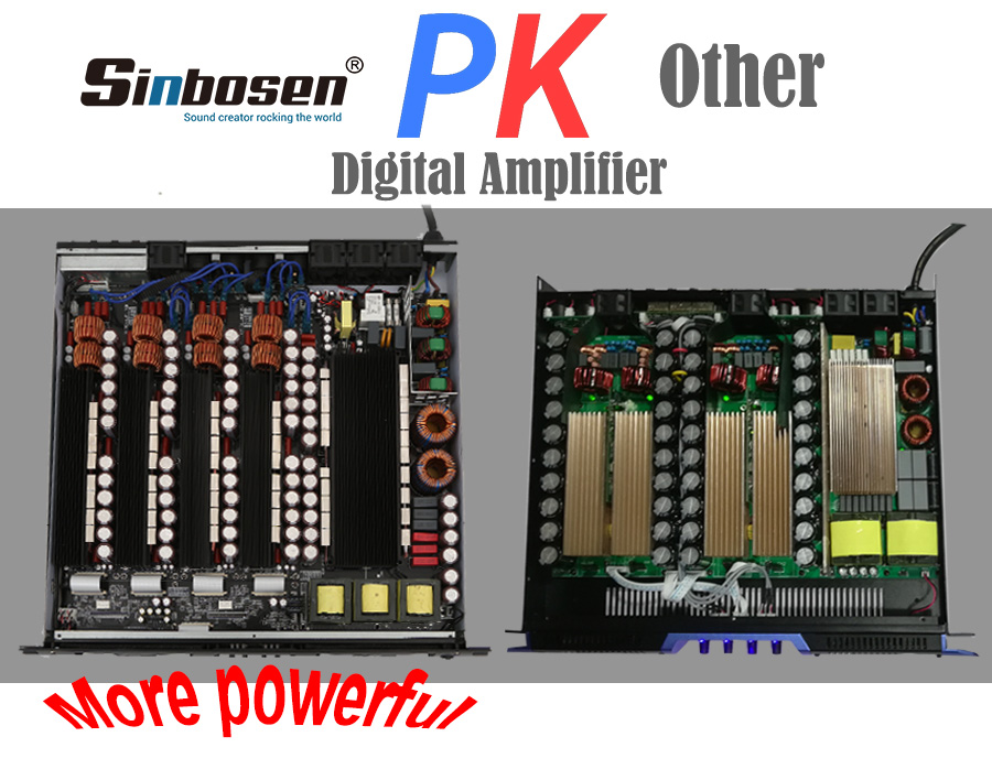 Amplificador digital Sinbosen D4-2000 PK outro amplificador de modelos semelhantes.
