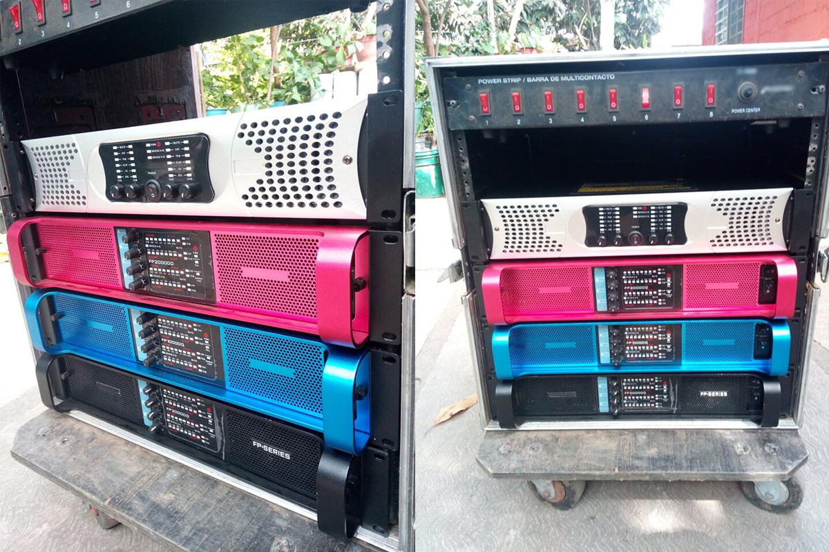 Mexican customer's 4 Sinbosen power amplifiers.