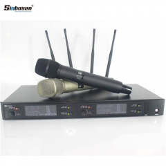Sistema de som de microfone digital sem fio Sinbosen AXT220D com fone de ouvido microfone de lapela