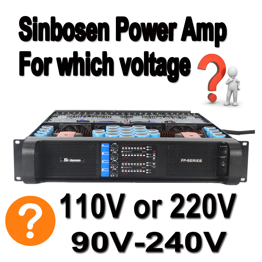 Qual é a tensão do amplificador Sinbosen? 110 V? 220 V? 90-240 V?