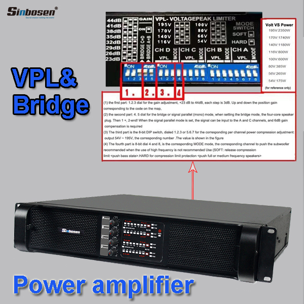 What is function of bridging of professional power amplifier?