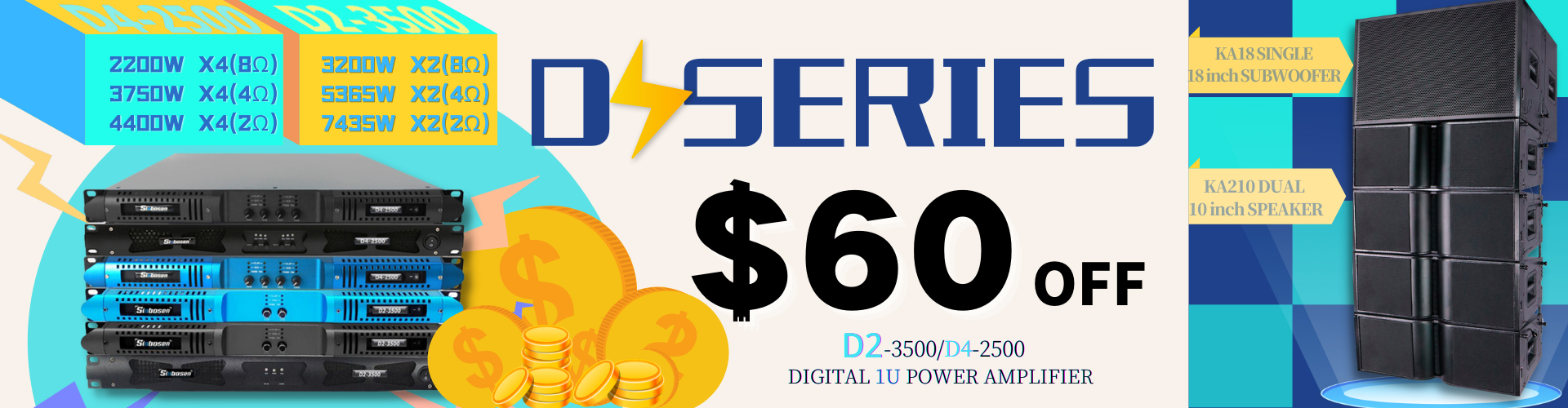 Sinbsoen D SERIES  1u digital class d amplifier price reduction