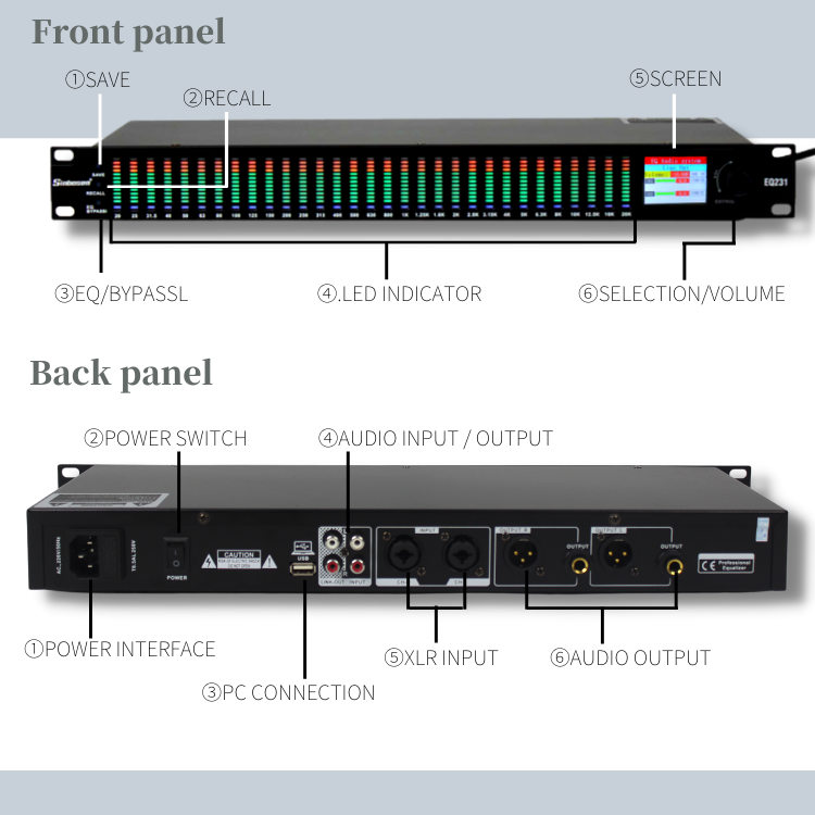 EQ-231W Ecualizador Pa Pro Audio 31 Bandas Stereo/