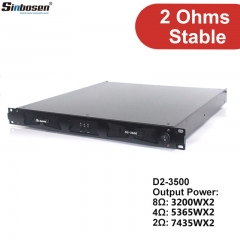 Sinbosen 1u class d amplifier power digital amplifier 2 ohms 7900w 2 channel D2-3500 professional power amplifiers for sale