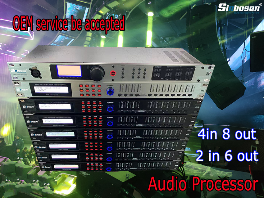 How many amplifiers can be connected to with the audio processor at the same time?