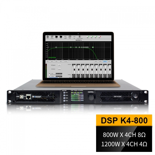 K4-800 DSP 4 canales Clase D Amplificador compacto Amplificador de audio
