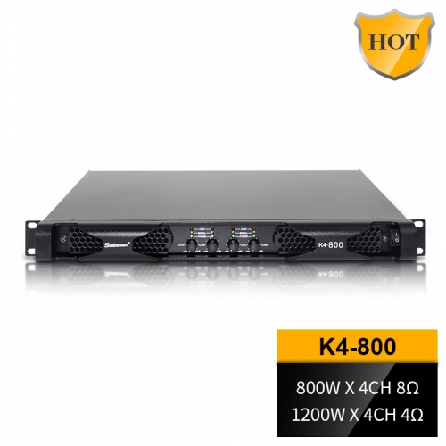 Sinbosen K4-800 1U 4-Kanal-Digital-Leistungsverstärker Klasse D 800W Amp