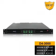 D4-3000 4 Channel 2 ohms stable High Power Class D Amplifier