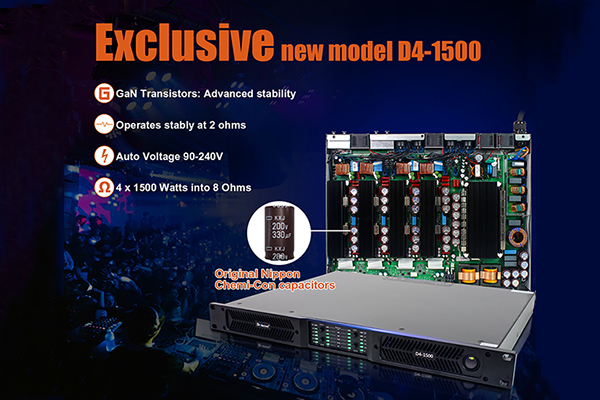 Novo modelo D4-1500, D2-4500 2ohms amplificador classe d!