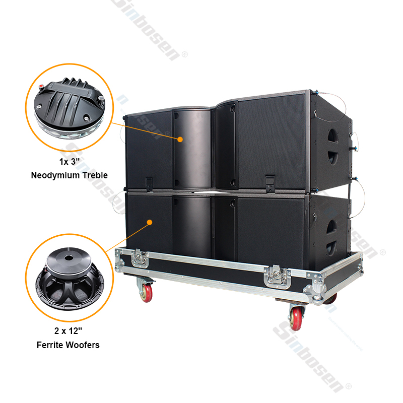 dual 12 inch active line array speaker