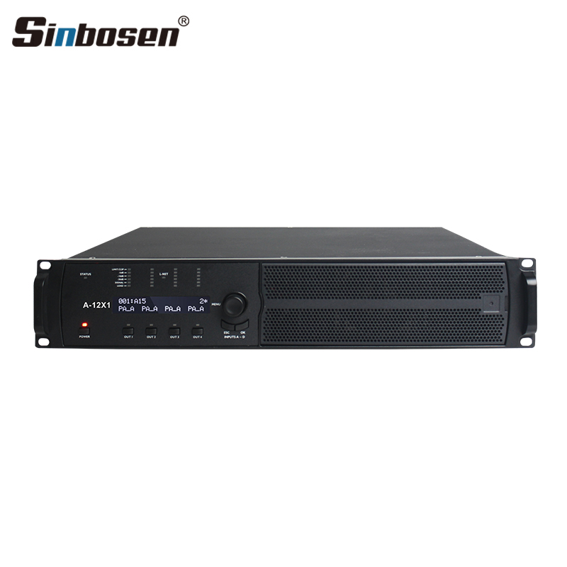 How does L-12X DSP amplifier connect multiple devices