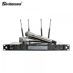 Micrófono inalámbrico 615MHz-655MHz Ad4d Professional Stage Karaoke Micrófono con 2 micrófonos de mano