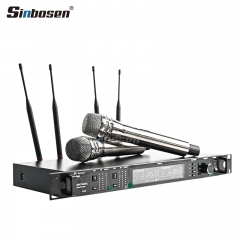 Microphone sans fil 615MHz-655MHz Ad4d Microphone karaoké professionnel avec 2 microphones à main