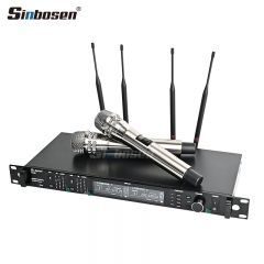 Micrófono inalámbrico 615MHz-655MHz Ad4d Professional Stage Karaoke Micrófono con 2 micrófonos de mano