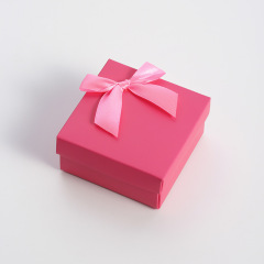 Pink Gift Box, Square Gift Box With Bowknot