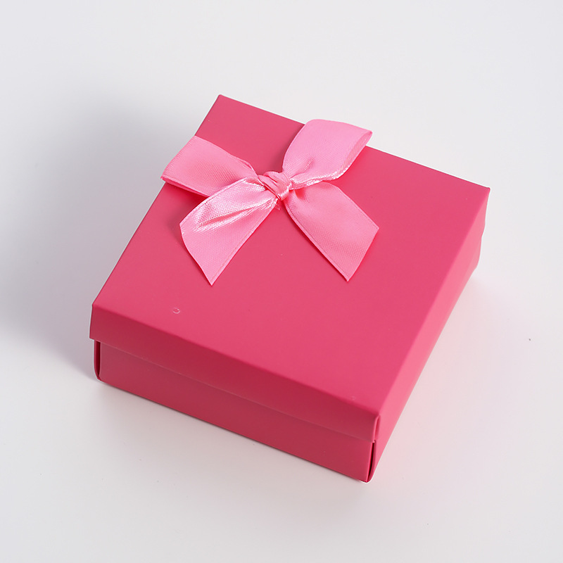 Pink Gift Box, Square Gift Box With Bowknot
