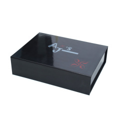 Matte Black Cardboard Magnetic Folding Boxes With Logo