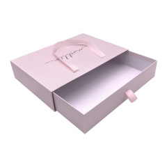 OEM Pink Cardboard Drawer Gift Box With Ribbon