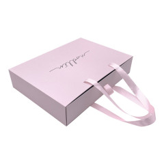 OEM Pink Cardboard Drawer Gift Box With Ribbon