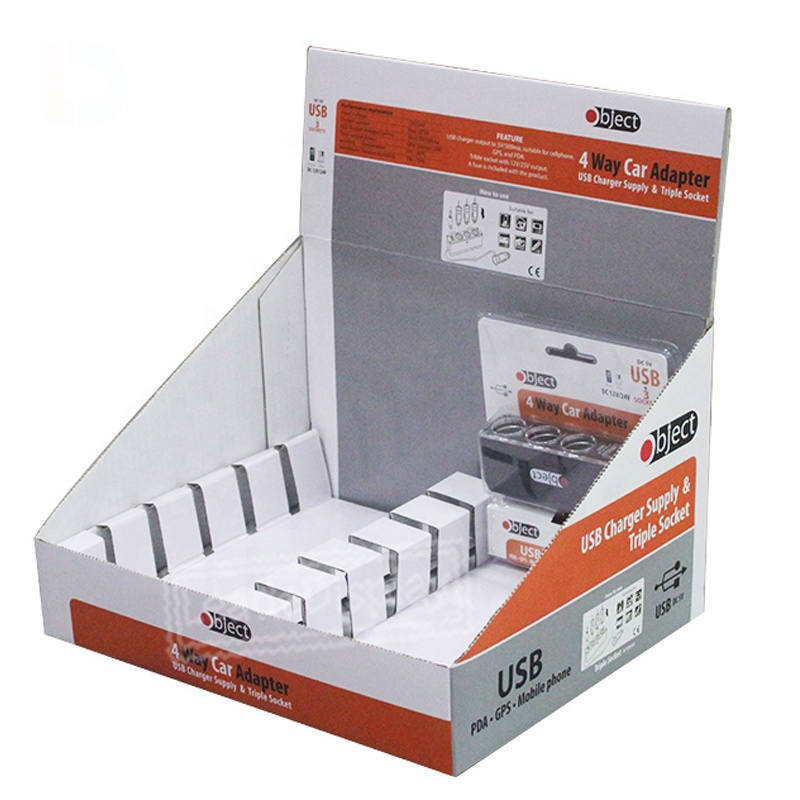 Caixa de exibição de papel reciclado personalizado impresso papel contador de papel