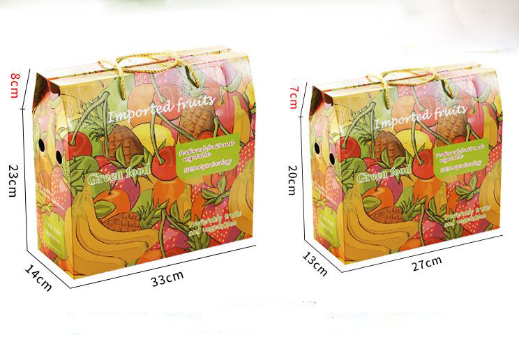 ポータブルハンドルフルーツギフトボックス紙包装ボックスカラー印刷