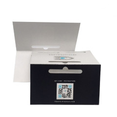 impresión de tarjetas de embalaje reciclado tarjeta de papel plegable personalizada con orificio para colgar