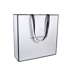 White Brown Kraft Gift Craft Shopping Paper Bag With Ribbon Handles