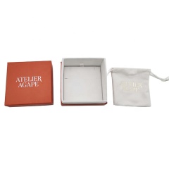 Paper Jewelry Box Necklace Jewelry Box with White Velvet Pouch