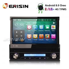 Erisin ES7808U 1 Din 7インチ取り外し可能なDAB +アンドロイド8.0カーステレオDVD GPS WiFi TPMS DVR DTV BT OBD2 4G
