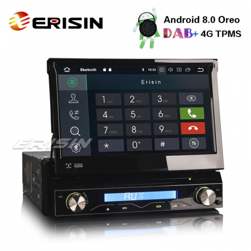 2+32GB Android Autoradio GPS Navi 1 Din Ecran Tactile Retractable 7 Pouces  Radio Voiture avec Bluetooth Mains Libres FM RDS Radio WiFi DVR Lien Miroir