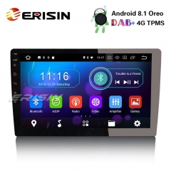 Erisin ES3910U 10.1" 1Din Android 8.1 Car Stereo WiFi DAB+ DVR DTV OBD Bluetooth 4G GPS Sat Nav