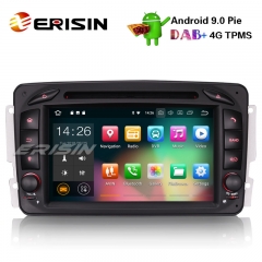 Erisin ES4863C 7" Android 9.0 GPS voiture stéréo DAB + 4G BT DVD pour Mercedes Classe C / CLK / G W203 Vito Viano