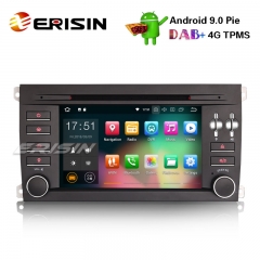 Erisin ES4897S Android 9.0 Radio Stéréo de voiture GPS DAB + BT 4G Wifi DVD TPMS SatNav pour Porsche Cayenne
