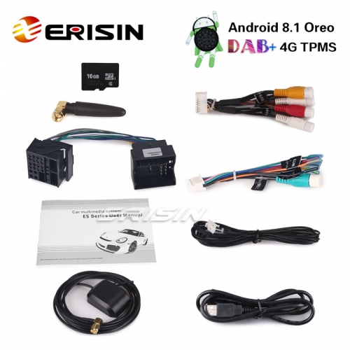 Erisin Qualcomm 8-Core 8GO 128GO Android 14 Autoradio GPS pour Mercedes Benz Classe E W211 CLS Classe W219 7 IPS Écran Tactile Bluetooth 5.1 sans Fil CarPlay Android Auto Dab FM Radio DSP WiFi