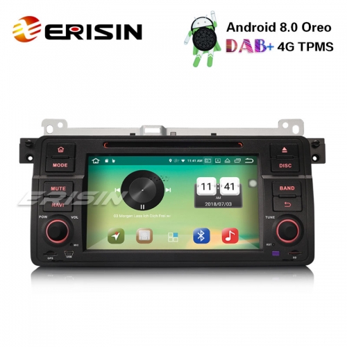 Erisin ES7346B 7" Android 8.0 Radio Car Stereo DAB+ GPS Bluetooth BMW 3er E46 M3 320 Rover 75 MG ZT