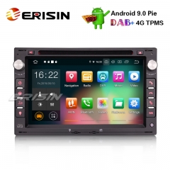 Erisin ES7986V 7" アンドロイド9.0カーステレオ用VWゴルフパサートポロボラシートプジョー307 DAB + GPS CD