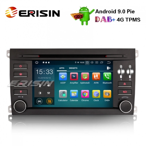 Erisin ES7997S 7" 8-Core Android 9.0 GPS Estéreo de Carro DAB + Wifi 4G BT CD DVR OBD USB Porsche Cayenne