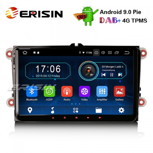 Erisin ES8901V 9" Android 9.0 Pie DAB + OPS GPS estéreo para coche para VW Golf Passat Tiguan Polo Seat