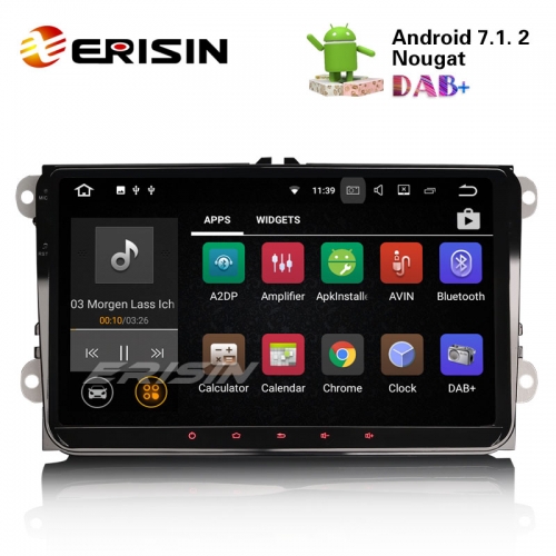 Erisin ES3491V 9" Car Multimedia Player Android 7.1 GPS System DAB+ DVR for VW Seat Eos