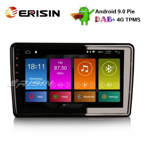 Erisin ES2911U 10.1" Android 9.0 Car Stereo GPS WiFi DAB+/DVR/DTV-IN DVD OBD Sat Nav 4G TPMS